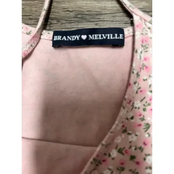 Brandy Melville Kyran Pink Floral Mini Dress Ditsy Coquette Y2K Cottagecore Soft - Picture 3 of 6